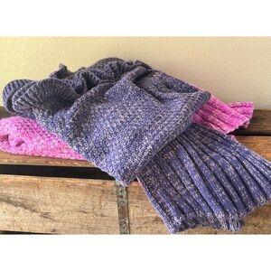 Mommy and Me Mermaid Blankets in Purple and Pink